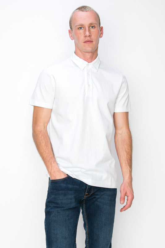 Men's Garment-Dyed Slub Cotton Polo T-Shirt