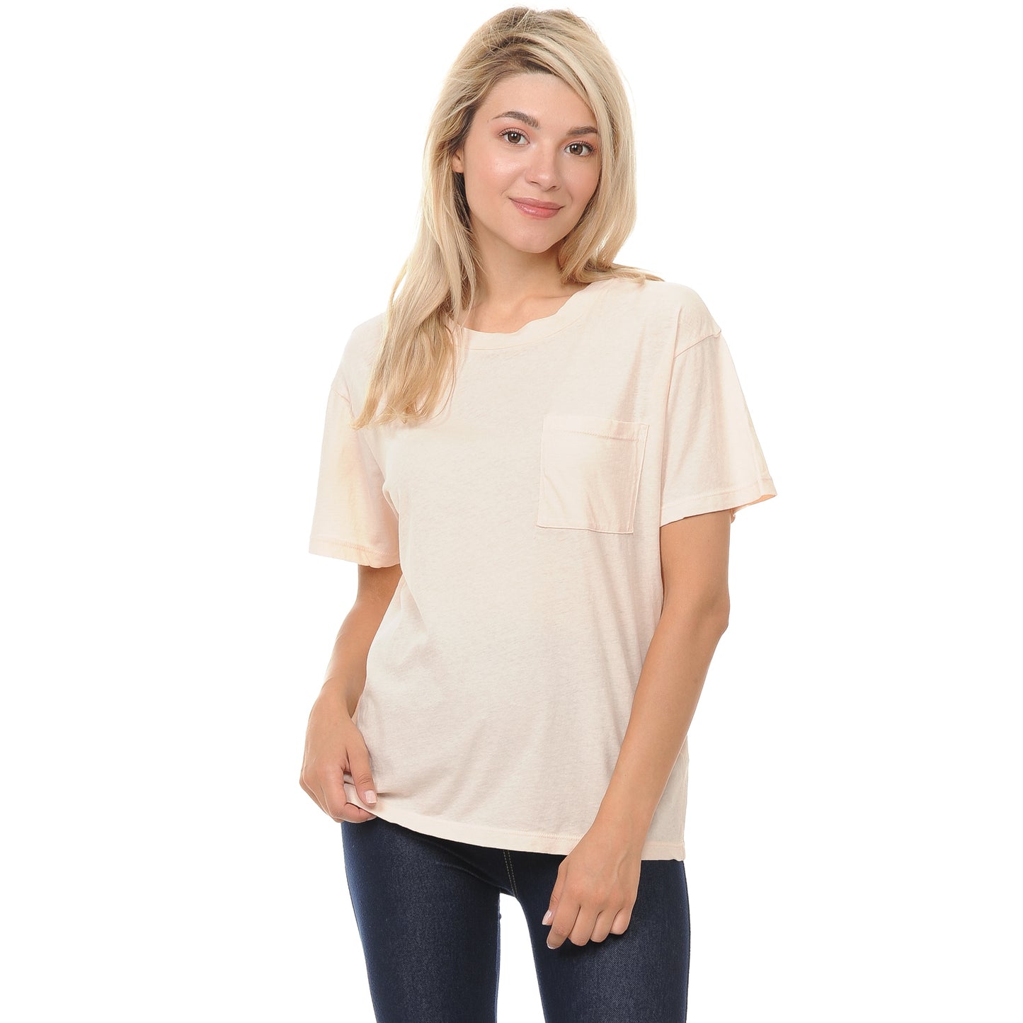 Relaxed Fit Crew Neck T-Shirt with Pocket