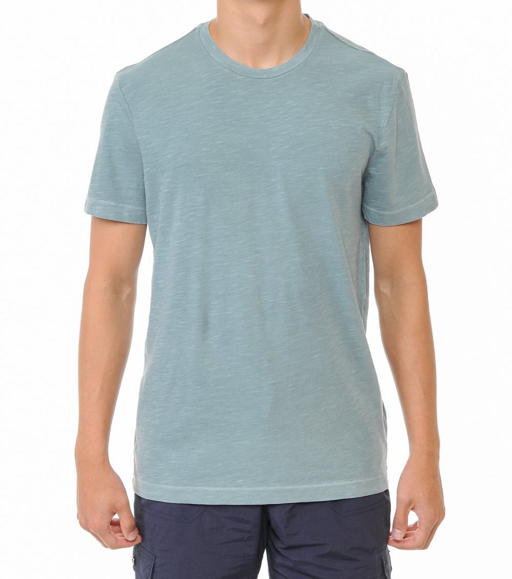 Garment-Dyed Slub Cotton Crew Neck T-Shirt