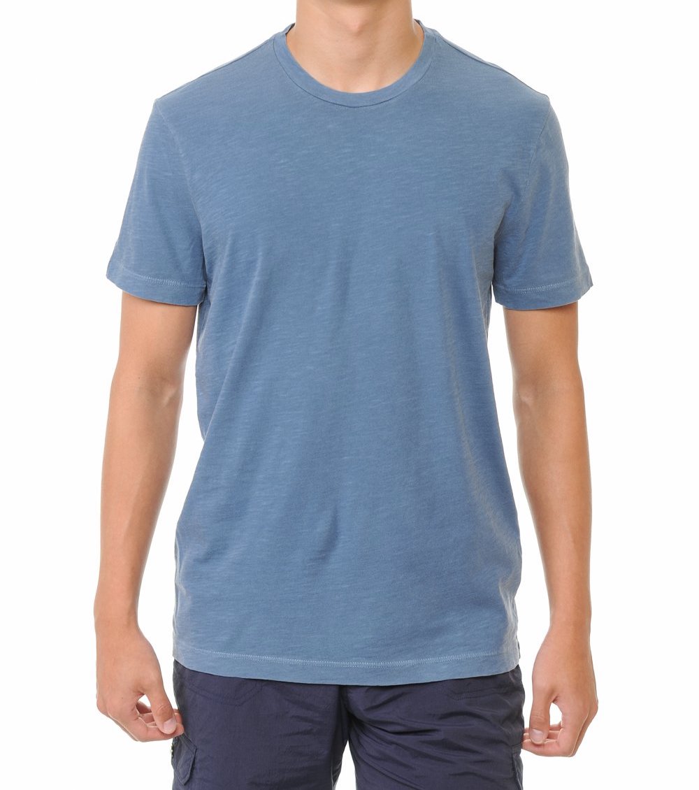 Garment-Dyed Slub Cotton Crew Neck T-Shirt