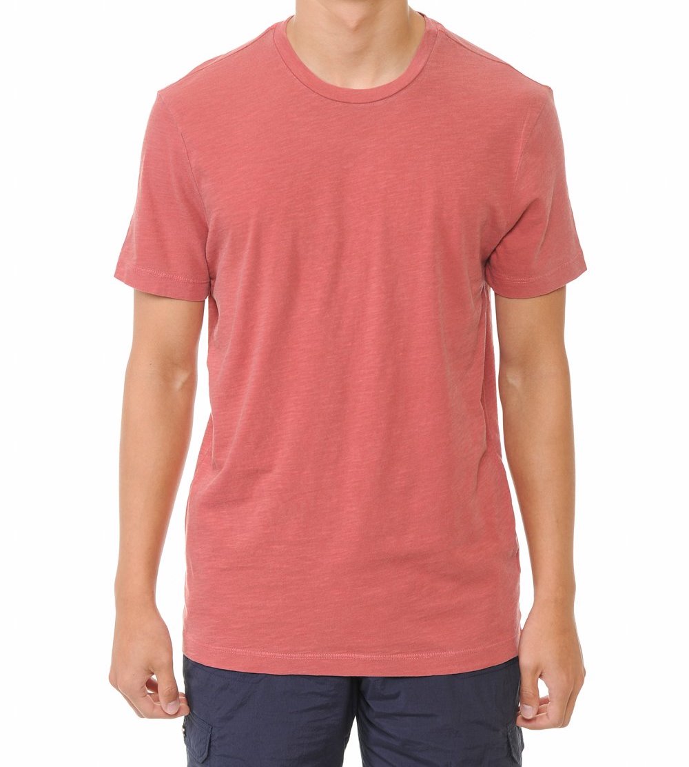 Garment-Dyed Slub Cotton Crew Neck T-Shirt